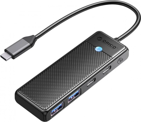 Orico 4-i-1 USB-hub USB‑A 3.0 x2 + USB‑C 3.0 + USB‑C PD 100 W