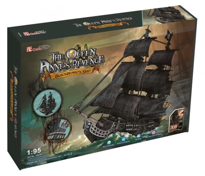 3D puslespil Sejlskib Queen Anne's Revenge fra CubicFun