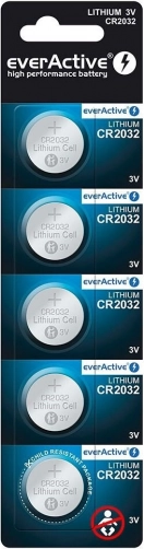 Lithium knapcellebatteri CR2032 3 V, pakke med 5 stk.