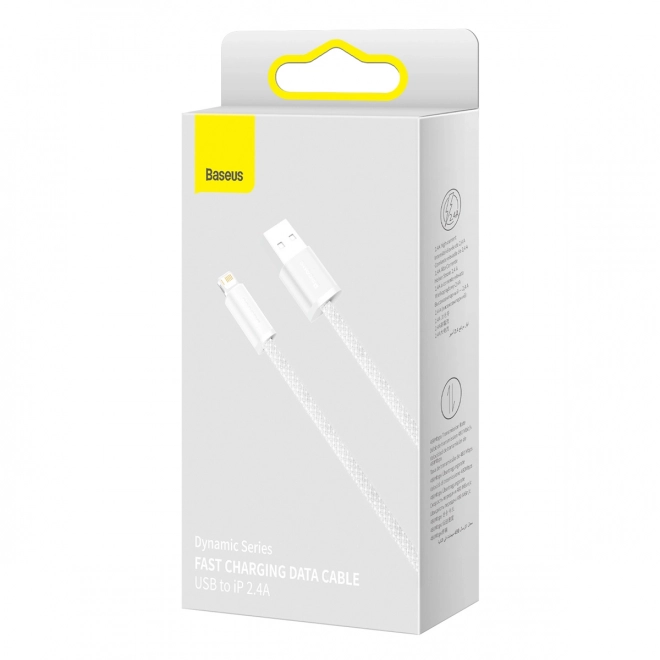 Baseus Dynamic kabel USB til Lightning, 2,4 A, 2 m (hvid)
