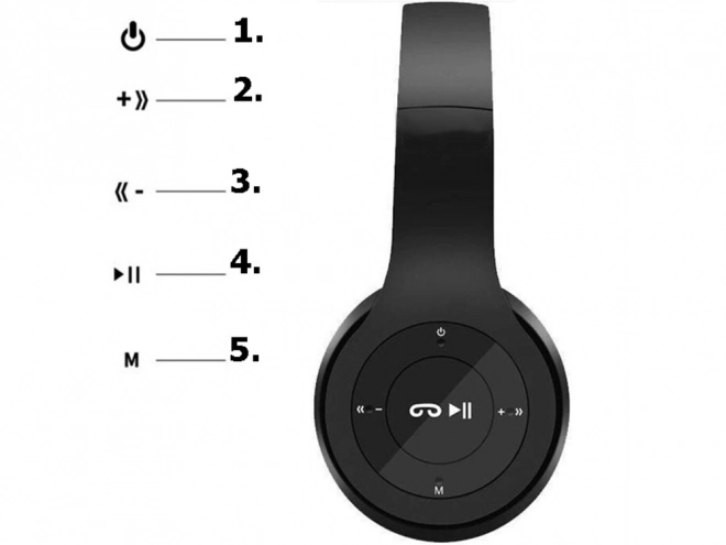 Trådløse hovedtelefoner p47 bluetooth mikrofon mp3 – Sort