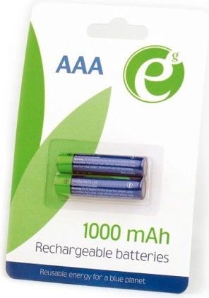 Ni-MH AAA genopladelige batterier 1000 mAh, 2 stk.