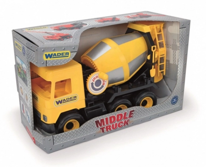 Gul betonblander 38 cm Middle Truck i en kasse