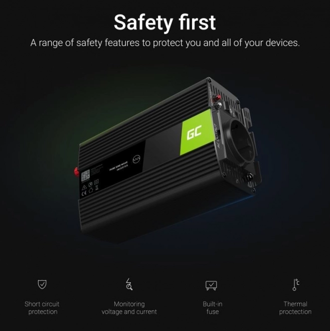 Bærbar spændingsomformer Green Cell 12V til 230V 1000W/2000W
