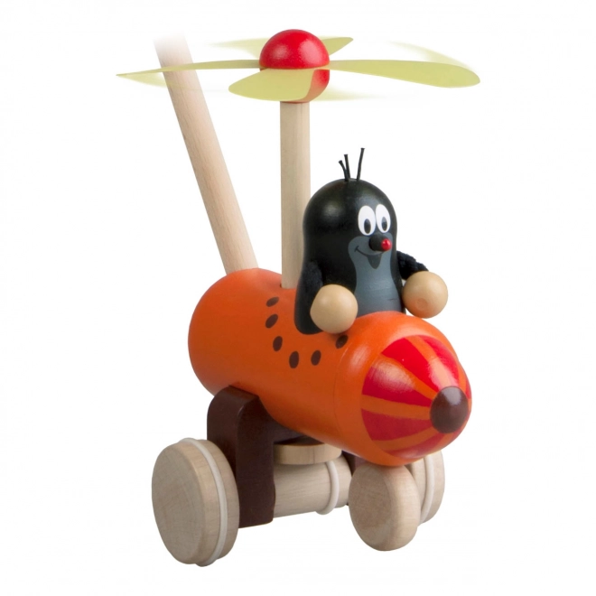 Skubber på stang med Muldvarpen i fly - 60 cm