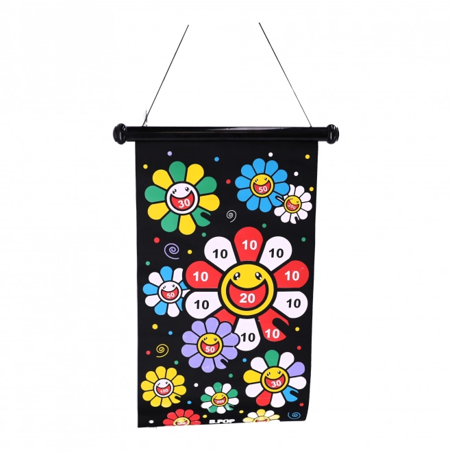 Magnetisk skydeskive, dobbeltsidet med pile - farverig blomst