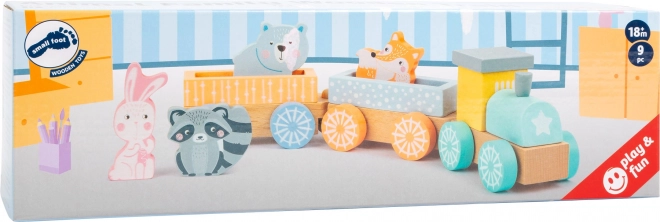Small Foot Træ Tog i Pastel Farver