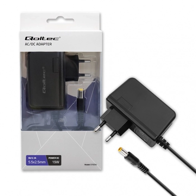 Qoltec 19W 9V 2.1A 5.5x2.5 Adapter