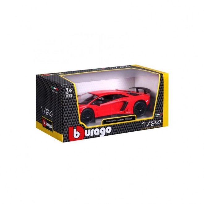 Metalmodel Bburago Lamborghini Aventador rød 1:24