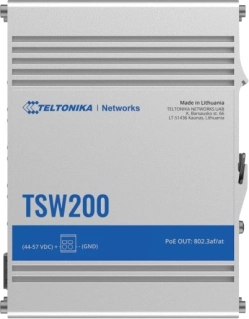 Industriel PoE+ switch TELTONIKA TSW200, 2× SFP, 8× Gigabit Ethernet