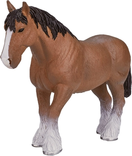 Realistisk figur af Clydesdale-hest i lysebrun