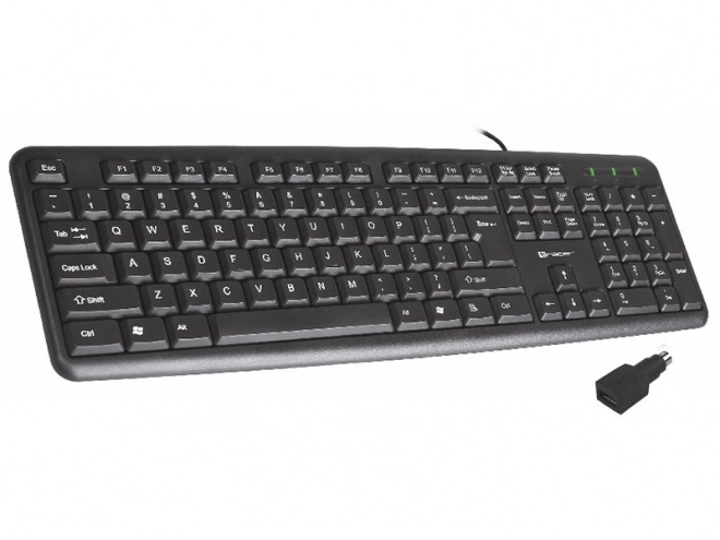 Tastatur Tracer Maverick sort med USB + PS2 adapter