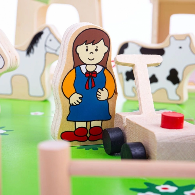 Stor Træbondegård Bigjigs Legetøj