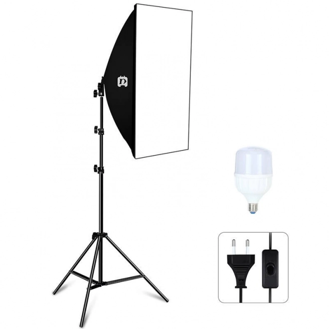 Studiosæt Puluz Softbox 50x70 cm med stativ og LED-pære