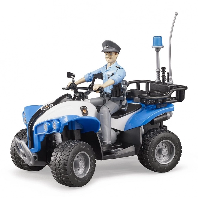 Bruder Bworld politiblå ATV med figur