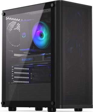 Computer kabinet Endorfy Ventum 200 Air, sort, hærdet glas