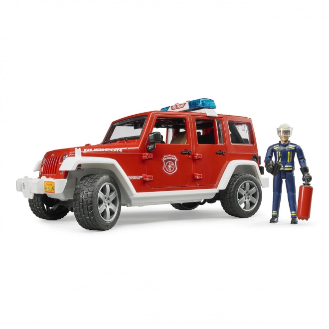 Bruder Rød brand JEEP WRANGLER med figur og tilbehør