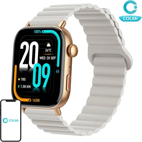 Smarte COLMI C8 Max smartwatch med magnetisk rem – Guld