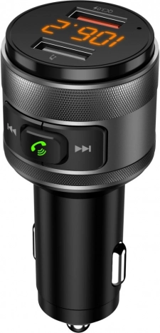 FM-transmitter med Bluetooth, USB og LED-display