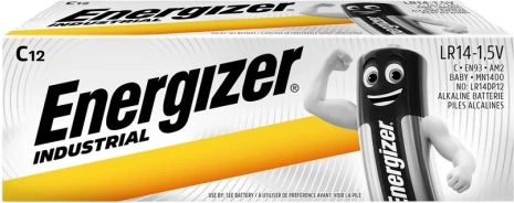 Industrielle alkaliske batterier ENERGIZER C, 12 stk (bulk)