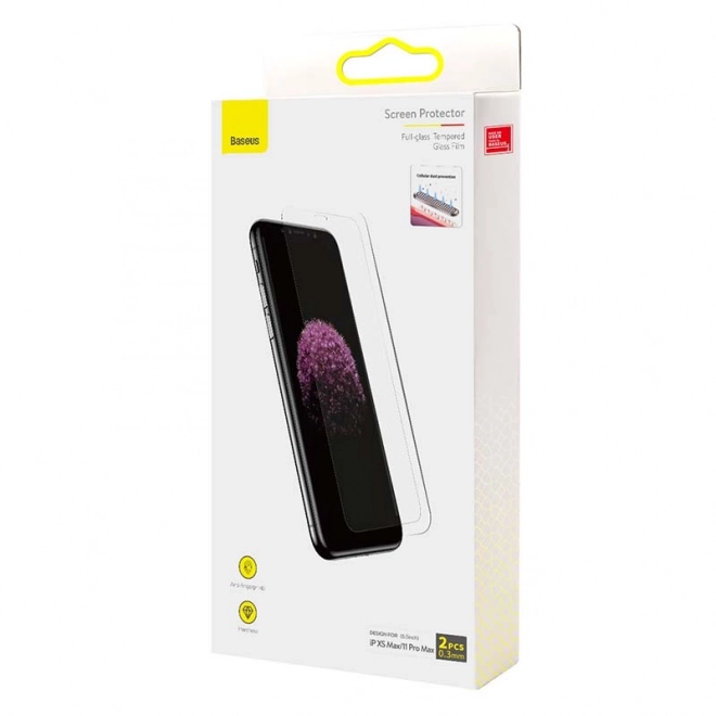 Baseus 0,3mm fuldglas skærmbeskyttelse i hærdet glas (pakke med 2 stk) til iPhone – XS Max / 11 Pro Max 6,5 tommer