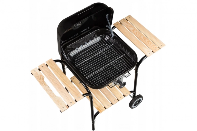 Stor havegrill med justerbart rist, tr4hylder