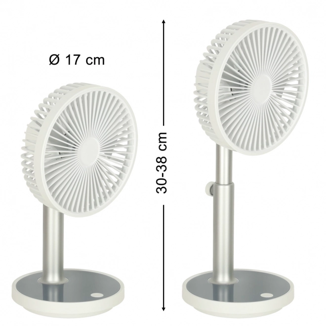 Hvid trådløs bordventilator 30cm