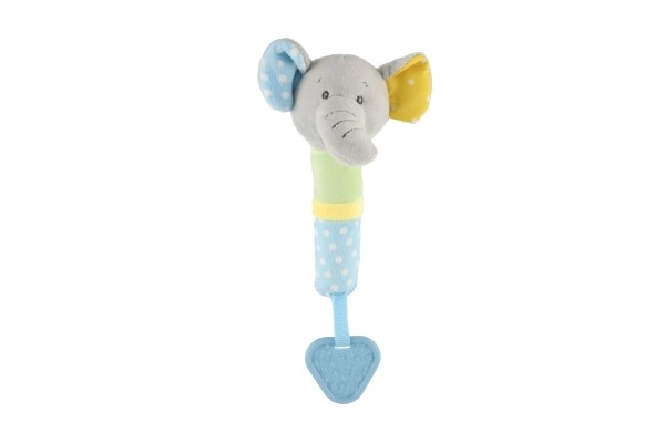 Rangle/bideleget elefant plysbamse 23cm på kort i pose 0+