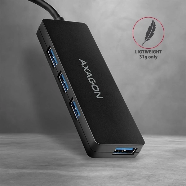 Axagon Slim USB Hub 4-port USB 3.2 Gen 1 med 14cm Typ-C kabel
