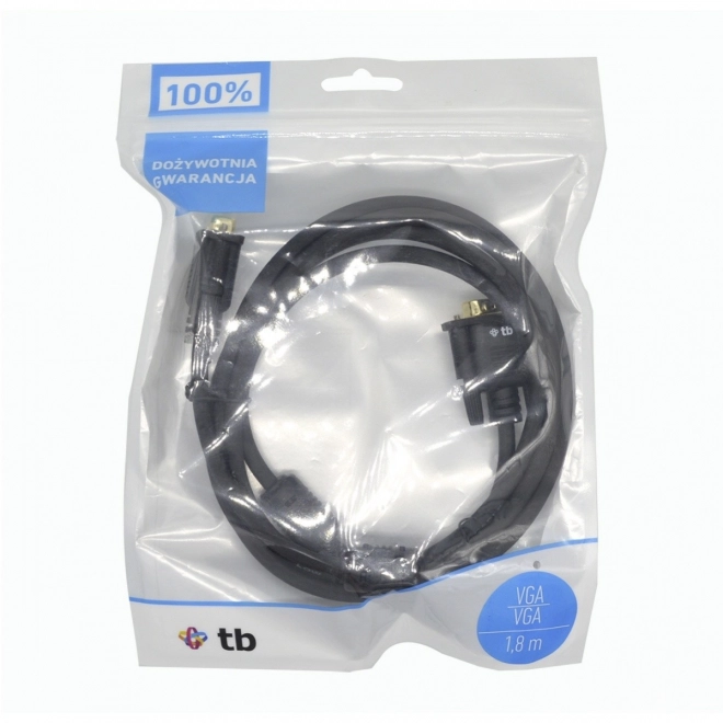 VGA kabel 1.8 m sort forgyldt
