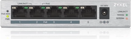 Zyxel GS1005HP-switch, 5-port gigabit PoE+ desktop, 60 W