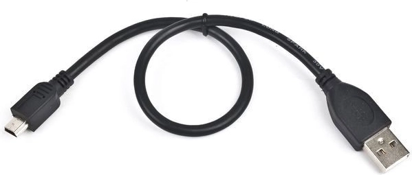 MiniUSB 2.0-kabel 5-pin 0,3 m sort til CANON