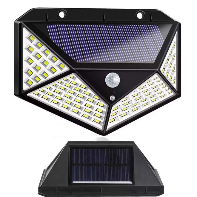 Solcellelampe med bevægelsessensor og 100 LED