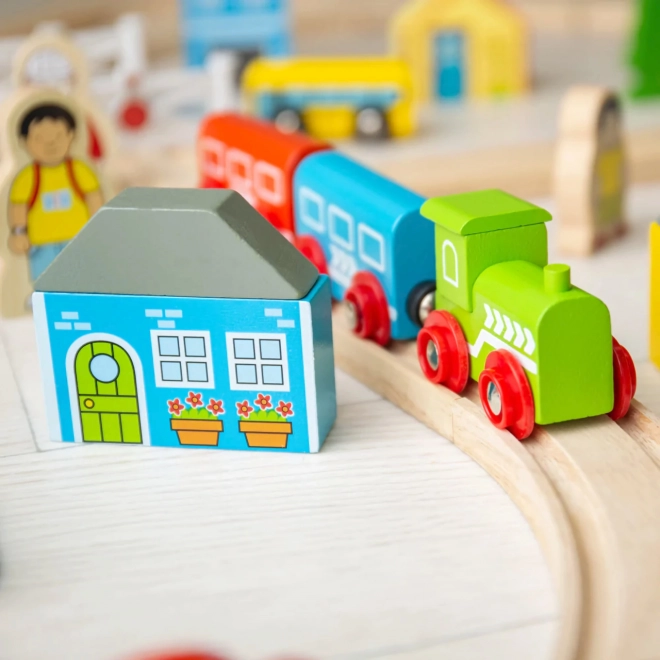 Bigjigs Rail Træjernbane by og landsby 101 dele