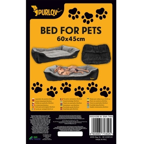 Seng til hunde/katte 60x45cm Purlov 24288