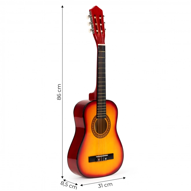 Børneguitar, stor, klassisk, træ, 6 strenge, ECOTOYS