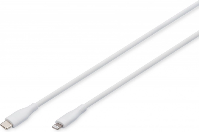 Silikonekabel USB‑C - Lightning, USB 2.0 60W, MFI-certificeret, 1 m Hvid