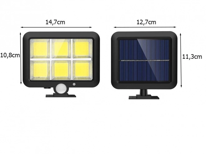 Solcellelampe med bevægelses- og skumringssensor 120 LED