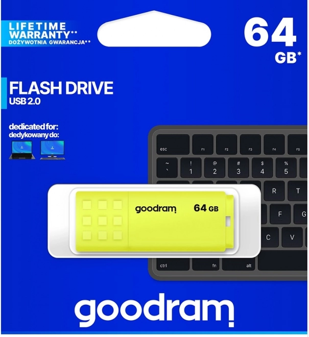 UME2 64GB USB 2.0 USB-flashdrev gul