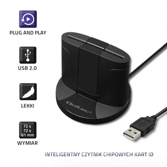 Intelligent chipkortlæser Qoltec