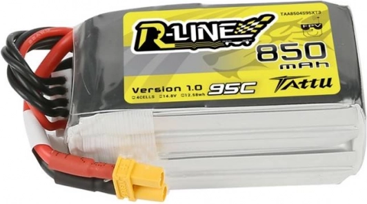 LiPo-akkumulator Tattu R-Line 850 mAh 14,8 V 95C 4S med XT30-stik