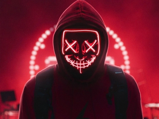 Lysende LED-maske rensende fest