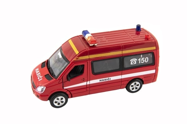 Brandbil med lys 15 cm