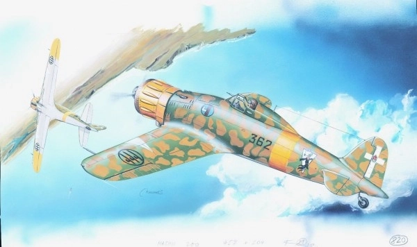 Model Macchi M.C. 200 Saetta 16,1x21,2cm i kassen 31x13,5x3,5cm