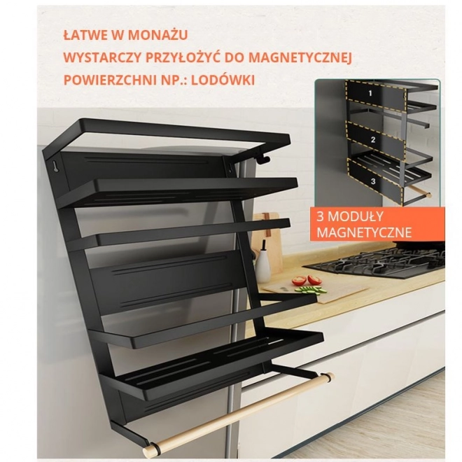 Magnetisk organizer til køkkentilbehør - tre-niveauer
