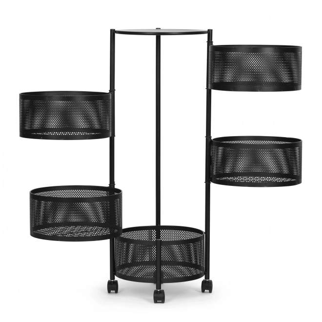 Køkkenhyldeorganisator med roterende hylder, 5 niveauer, metal, ModernHome