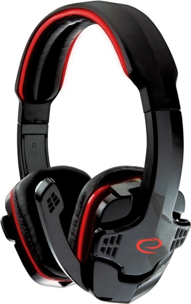 Raven gaming-headset med mikrofon rød
