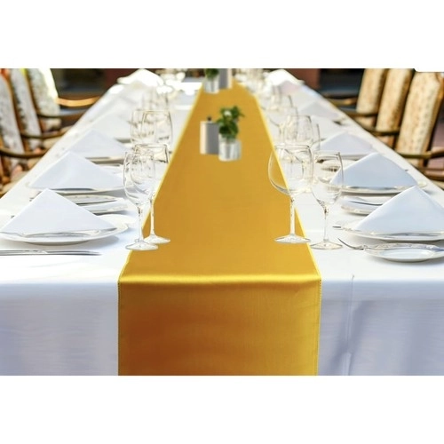 Guld satin løber til bord 900x36 cm