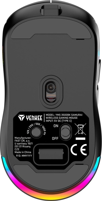 Gamingmus YMS 3500BK SAMURAI, dual link, genopladeligt batteri