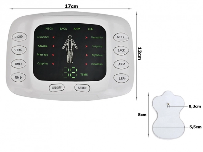 Elektrostimulator til muskler og nerver MASSAGE ENHED
